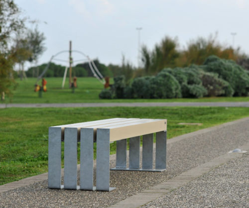 Banc public contemporain - DEACON&DEACON ECO - LAB23 - en bois / en acier galvanisé / en PVC
