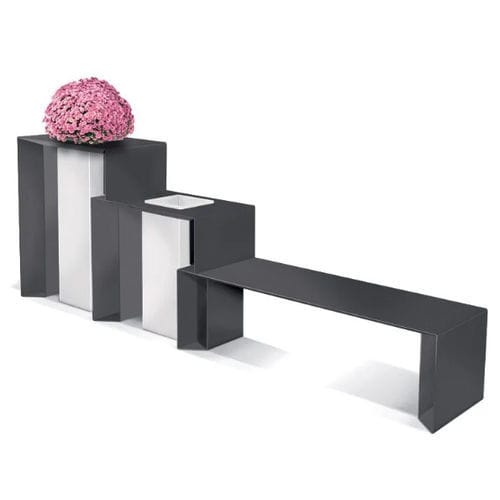 Banc public contemporain - PUNKA C & PUNKA C F - LAB23 - en acier / sans dossier / sans accoudoirs