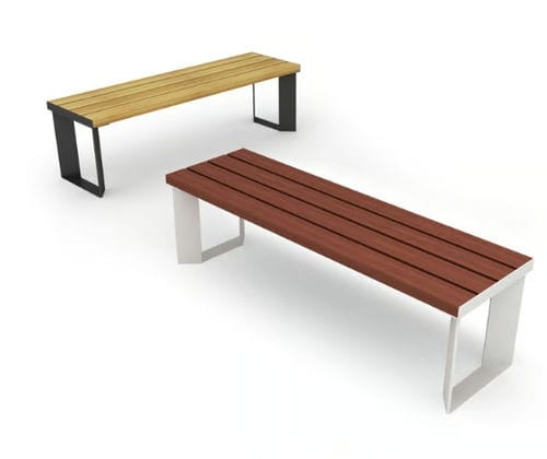 Banc public contemporain - LEMMY - LAB23 - en bois / en acier peint / sans dossier