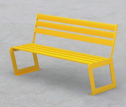 Banc public design minimaliste - SYD - LAB23 - en acier galvanisé / avec dossier / sans accoudoirs