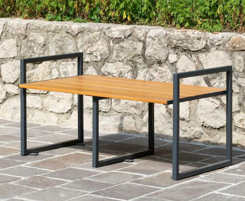 Banc public contemporain - DOMINO  - LAB23 - en bois / en acier / en composite bois