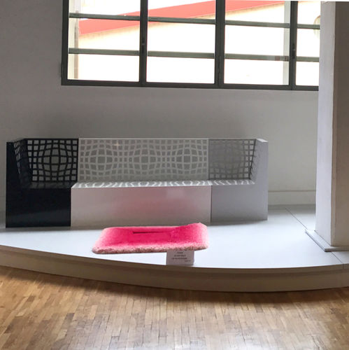 Banc public contemporain - MORPHSCAPE LOUNGE - LAB23 - en acier / avec dossier / avec accoudoirs
