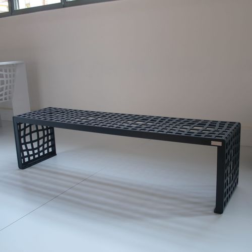 Banc public contemporain - MORPHSCAPE  - LAB23 - en tôle d'acier / sans dossier / sans accoudoirs