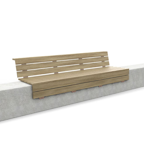 Banc public contemporain - WALL  - LAB23 - en bois / en acier / WPC