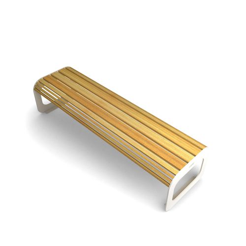 Banc public contemporain - MOKO SEAT - LAB23 - en bois / en acier galvanisé / en acier