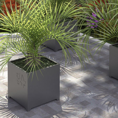 Jardinière en acier galvanisé - LEAVES - LAB23 - en acier COR-TEN® / carrée / contemporaine