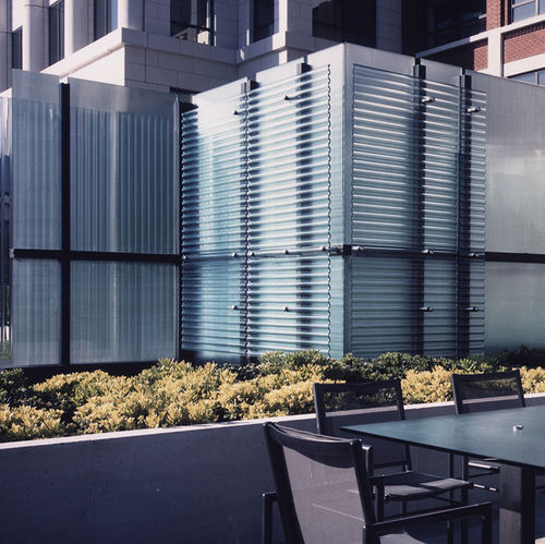 Panneau en verre à motif - CORDUROY - BermanGlass - texturé / translucide / pour façade