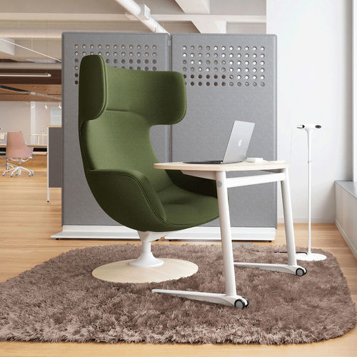 Fauteuil contemporain - LIVES - Okamura - en tissu / en bois / tapissé