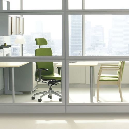 Cloison amovible - LEVERAGE - Teknion - fixe / vitrée / de bureau