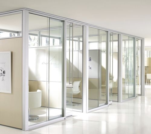 Cloison amovible - ALTOS - Teknion - vitrée / stratifiée / en tissu