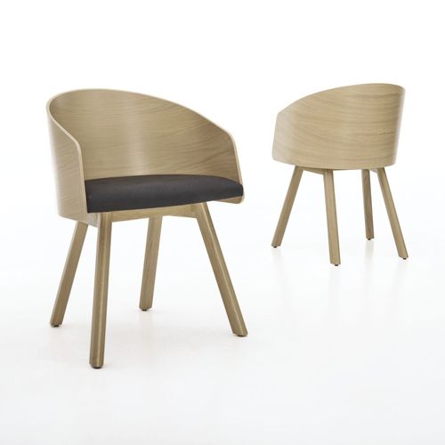 Chaise contemporaine - NORTH 56: SCHALE - Teknion - d'intérieur / en bois / tapissée