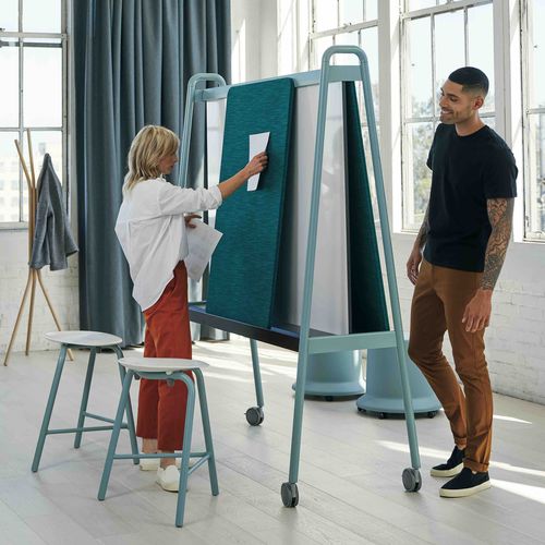 Séparateur de bureau au sol - ROUTES - Teknion - auto-portant / en acier à revêtement par poudre / modulable