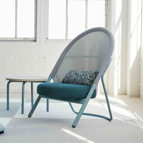 Fauteuil contemporain - ROUTES - Teknion - en tissu / en acier à revêtement par poudre / avec dossier haut