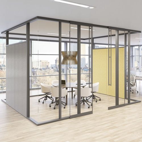 Cloison fixe - OPTOS - Teknion - vitrée / professionnelle / de bureau