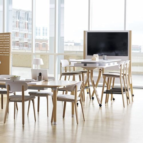 Tableau blanc - ZONES EASELS - Teknion - noir / en îlot / bois