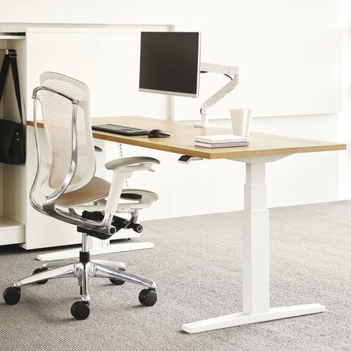 Bureau sur pied - NAVIGATE - Teknion - contemporain / en métal / droit