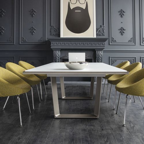 Table de conférence contemporaine - C+D - Teknion - en bois / en stratifié / avec piètement en métal