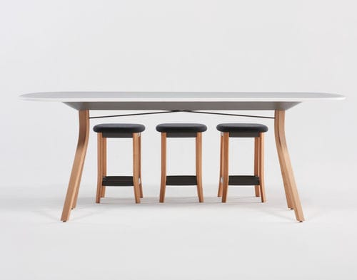Table mange-debout contemporaine - ZONES  - Teknion - en bois / avec piètement en bois / rectangulaire