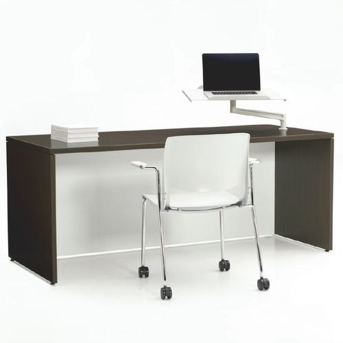 Table de travail contemporaine - THESIS - Teknion - en stratifié / avec piètement en métal / avec piètement en stratifié