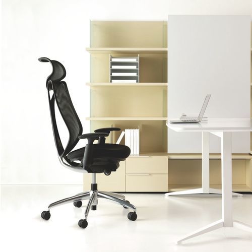 Fauteuil de bureau contemporain - SABRINA - Teknion - en résille / en métal / à hauteur réglable