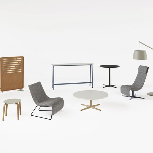 Chauffeuse contemporaine - ZONES SOLO - Teknion - en tissu / en aluminium / avec repose-tête