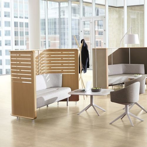 Canapé contemporain - ZONES  - Teknion - en tissu / gris / beige