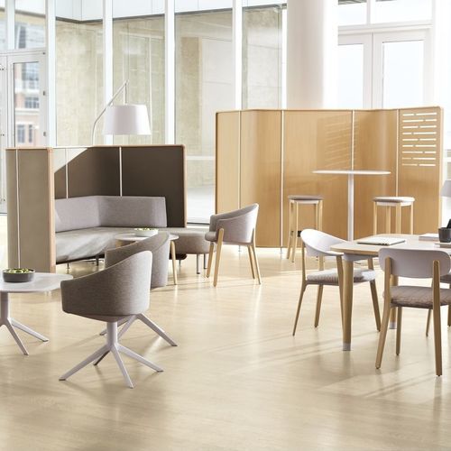 Méridienne contemporaine - ZONES - Teknion - en tissu / professionnelle / grise