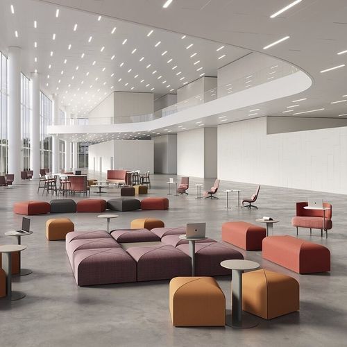 Banquette modulable - BONDS - Teknion - contemporaine / en tissu / professionnelle