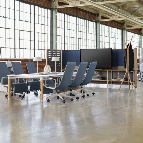 Chaise de conférence en tissu - ZONES - Teknion - tapissée / à dossier haut / réglable