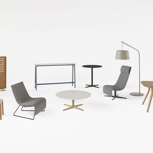 Table basse contemporaine - ZONES  - Teknion - en bois / en métal / ronde