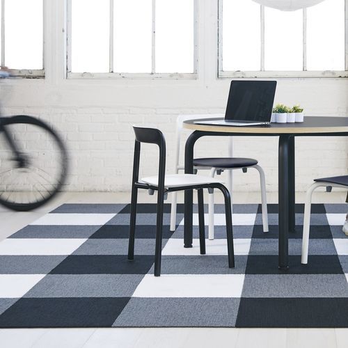 Table de réunion contemporaine - ROUTES - Teknion - en MDF stratifié / en acier à revêtement par poudre / avec piètement en acier thermolaqué