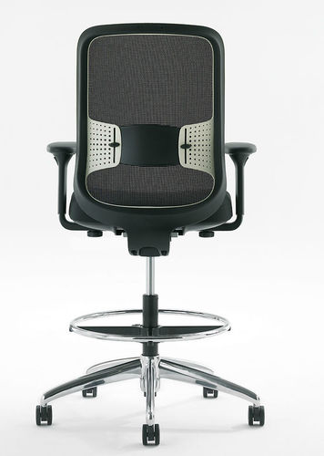 Tabouret de bureau en résille - PROJEK - Teknion - à roulettes / réglable / pivotant
