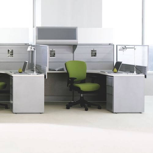 Bureau pour open space - LEVERAGE - Teknion - contemporain / en bois / en métal