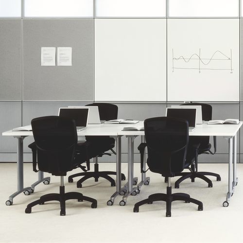 Table d'enseignement contemporaine - EXPANSION  - Teknion - en métal / en chêne / en stratifié