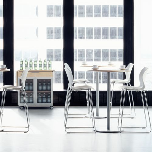 Table mange-debout contemporaine - TEKNION CASUAL - Teknion - en MDF / en placage de bois / en stratifié