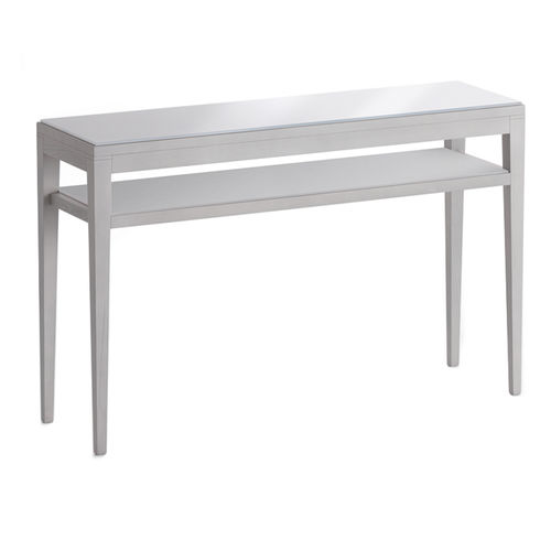 Console contemporaine - TOFFEE 821 - Montbel - en placage de bois / en verre laqué / avec piètement en hêtre