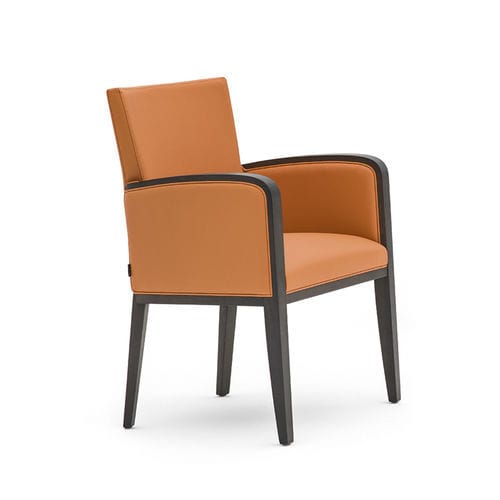 Fauteuil contemporain - LOGICA 00931 - Montbel - en tissu / en cuir / en bois massif
