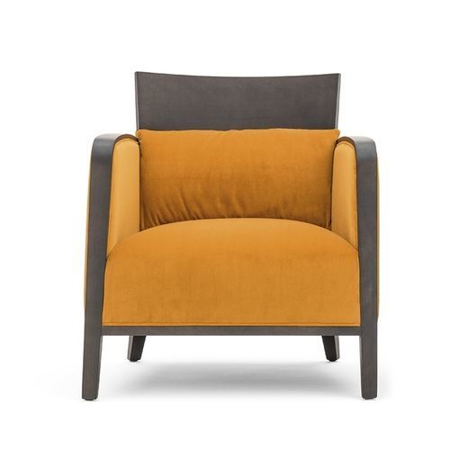 Fauteuil visiteur contemporain - LOGICA 00942 - Montbel - en tissu / en cuir / en bois massif