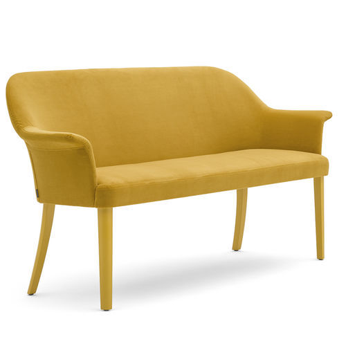 Banquette contemporaine - GRACE 03451 - Montbel - en tissu / en cuir / avec piètement en bois massif