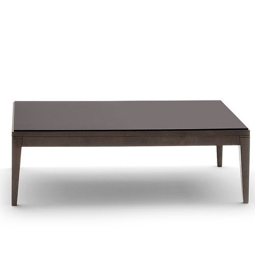 Table basse contemporaine - TOFFEE 813 - Montbel - en verre trempé / avec piètement en hêtre / rectangulaire