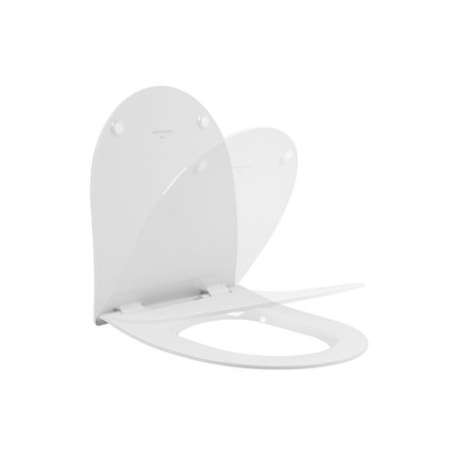 Lunette de toilettes antibactérienne - URB.Y  - Sanindusa - en thermodurcissable / en acier inoxydable / blanche