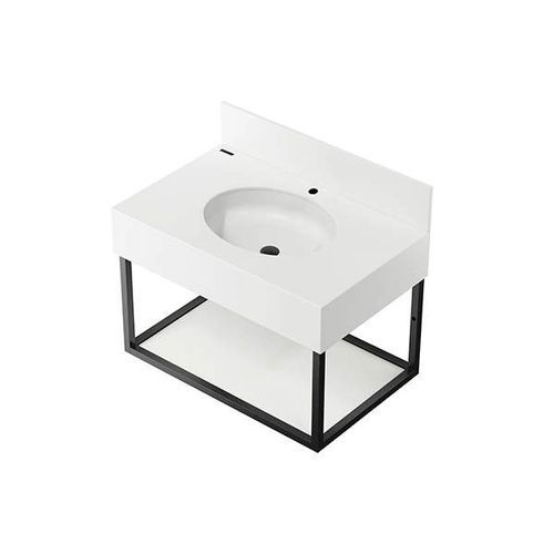 Vasque suspendue - ALVA - Sanindusa - en Solid Surface / avec étagère intégrée / rectangulaire