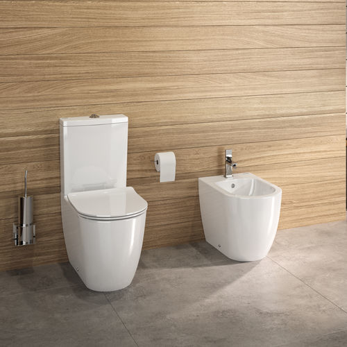 WC près du mur - SANIBOLD SH - Sanindusa - sur pied / en céramique / résidentiel