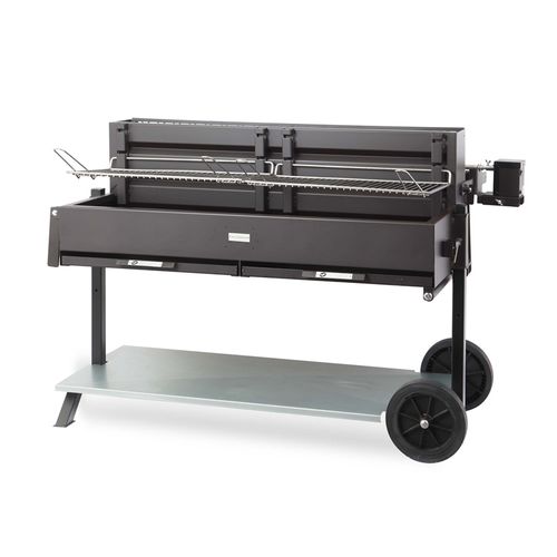 Barbecue à charbon - MÉCHOUI - Le Marquier - sur roulettes / sur pied / en acier