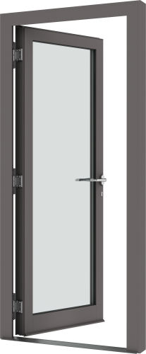 Porte d'entrée - 500 - VELFAC - en bois / en aluminium / battante