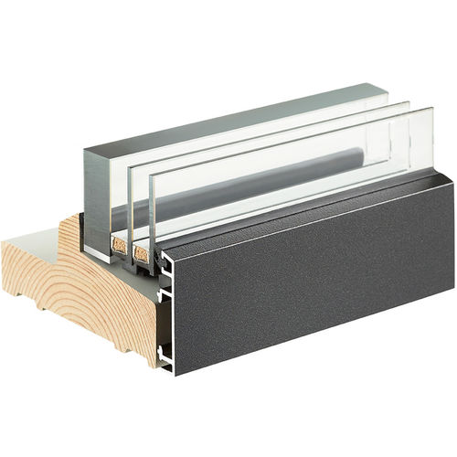Fenêtre en bois - VELFAC - en aluminium / fixe / à triple vitrage