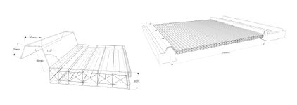 Panneau en polycarbonate pour toiture - 29330-XL - Rodeca GmbH - translucide