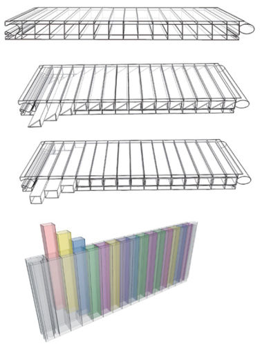 Panneau en polycarbonate alvéolaire - PC 2540-4 in company colours of the customer - Rodeca GmbH - pour bâtiment / coloré
