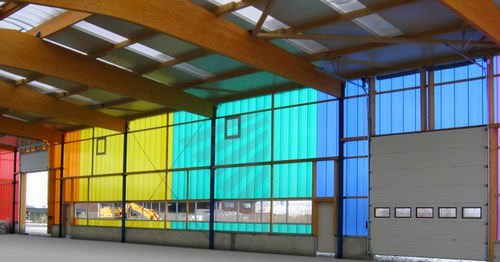Panneau en polycarbonate alvéolaire - PC 2540-4 bicolor in rainbow colour range - Rodeca GmbH - pour cloison / coloré