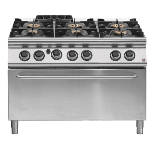 Cuisinière à gaz - EM 70/120 CFGG - MODULAR PROFESSIONAL - professionnelle / 6 foyers / 1 four